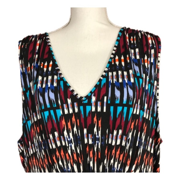 TART Grecia multicolored geometric print sleeveless jersey dress 3X - Picture 4 of 9